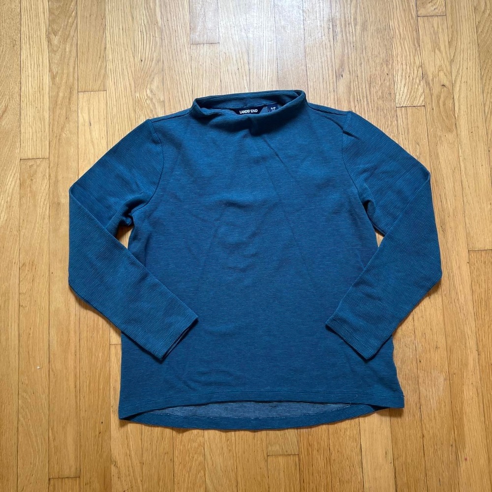 Lands End Blue long sleeve mock neck shirt